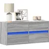 vidaXL Meuble TV mural avec lumières LED sonoma gris 100x31x45 cm