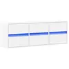 vidaXL Meuble TV mural avec lumières LED blanc 130x31x45 cm