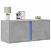 vidaXL Meuble TV mural avec lumières LED gris béton 80x31x35 cm