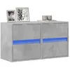vidaXL Meubles TV muraux et lumières LED 2 pcs gris béton 41x31x45 cm