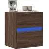 vidaXL Meuble TV mural avec lumières LED chêne marron 41x31x45 cm