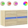 vidaXL Meuble TV mural avec lumières LED chêne sonoma 80x31x45 cm