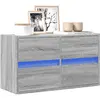 vidaXL Meuble TV mural avec lumières LED sonoma gris 80x31x45 cm