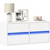 vidaXL Meuble TV mural avec lumières LED blanc 100x31x45 cm