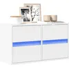 vidaXL Meuble TV mural avec lumières LED blanc 80x31x45 cm
