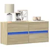 vidaXL Meuble TV mural avec lumières LED chêne sonoma 100x31x45 cm