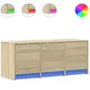 vidaXL Meuble TV avec LED chêne sonoma 97x34x40 cm bois d'ingénierie