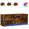 vidaXL Meuble TV avec LED chêne fumé 97x34x40 cm bois d'ingénierie