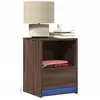 vidaXL Armoires de chevet et lumières LED 2 pcs chêne marron