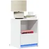 Vidaxl armoires de chevet et lumières led 2pcs blanc bois d'ingénierie