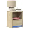 vidaXL Armoire de chevet avec lumières LED chêne sonoma