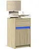 vidaXL Armoire de chevet avec lumières LED chêne sonoma