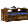 vidaXL Table basse avec lumières LED chêne fumé ois d'ingénierie