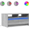 vidaXL Table basse avec lumières LED sonoma gris bois d'ingénierie