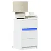 vidaXL Armoire de chevet avec lumières LED blanc bois d'ingénierie