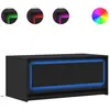 vidaXL Table basse avec lumières LED noir bois d'ingénierie