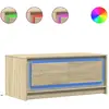 vidaXL Table basse avec lumières LED chêne sonoma bois d'ingénierie