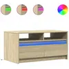 vidaXL Table basse avec lumières LED chêne sonoma bois d'ingénierie