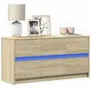 vidaXL Meuble TV avec LED chêne sonoma 100x34x50 cm bois d'ingénierie