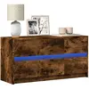 vidaXL Meuble TV avec LED chêne fumé 100x34x50 cm bois d'ingénierie