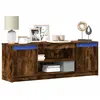 vidaXL Meuble TV avec LED chêne fumé 139,5x34x50 cm bois d'ingénierie