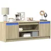 vidaXL Meuble TV avec LED chêne sonoma 139,5x34x50cm bois d'ingénierie