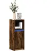 Vidaxl buffet avec led chêne fumé 38x34x100 cm bois d'ingénierie