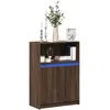 vidaXL Buffet avec LED chêne marron 72x34x100 cm bois d'ingénierie