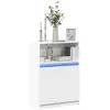 vidaXL Buffet avec LED blanc 72x34x100 cm bois d'ingénierie
