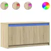vidaXL Meuble TV avec LED chêne sonoma 100x34x50 cm bois d'ingénierie