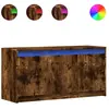 vidaXL Meuble TV avec LED chêne fumé 100x34x50 cm bois d'ingénierie