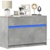 vidaXL Meuble TV avec LED gris béton 91x34x61 cm bois d'ingénierie