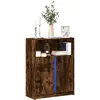 vidaXL Buffet avec LED chêne fumé 77x34x100 cm bois d'ingénierie