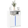 vidaXL Buffet avec LED blanc 77x34x100 cm bois d'ingénierie