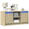 vidaXL Meuble TV avec LED chêne sonoma 100x34x50 cm bois d'ingénierie