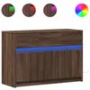 vidaXL Meuble TV avec LED chêne marron 91x34x61 cm bois d'ingénierie