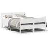 vidaXL Cadre de lit avec tête de lit blanc 150x200 cm bois pin massif
