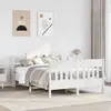 vidaXL Cadre de lit sans matelas blanc 135x190 cm bois de pin massif