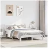 vidaXL Cadre de lit et tête de lit blanc 140x190 cm bois de pin massif