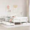 vidaXL Cadre de lit sans matelas blanc 140x190 cm bois de pin massif