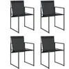 vidaXL Chaises de jardin 4 pcs noir acier et textilène