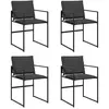 vidaXL Chaises de jardin et coussins lot de 4 noir acier et textilène