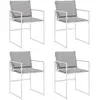 vidaXL Chaises de jardin avec coussins lot de 4 blanc acier/textilène