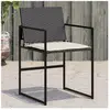 vidaXL Chaises de jardin lot de 4 avec coussins noir résine tressée