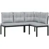 vidaXL Bancs de jardin avec coussins lot de 2 acier enduit de poudre