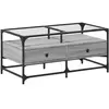 vidaXL Table basse avec dessus en verre sonoma gris 98,5x50x45cm acier
