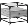 vidaXL Table basse avec dessus en verre sonoma gris 50x50x45 acier