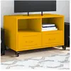 vidaXL Meuble TV jaune moutarde 68x39x43,5 cm acier laminé à froid