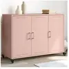 vidaXL Buffet rose 100,5x39x72 cm acier laminé à froid