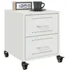 vidaXL Vidaxl Tables De Chevet 2 Pcs Blanc 36x39x43,5 Cm Acier